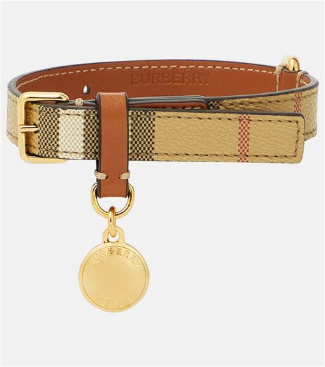 burberry check faux leather dog collar.